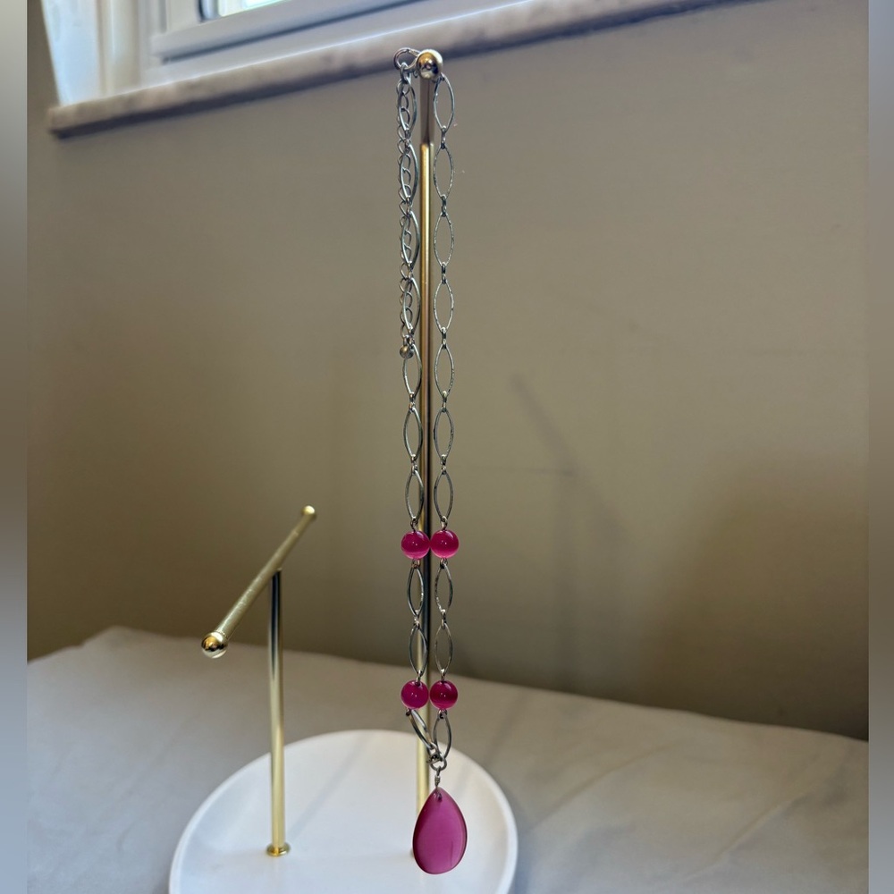 Elegant Pink and Silver Women's Necklace
